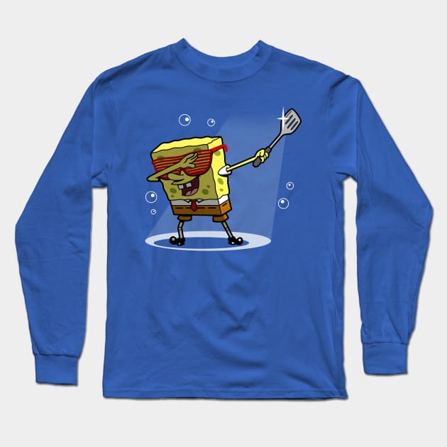 Cute Funny Dabbing Fry Cook Funny Cartoon Meme Long Sleeve T-Shirt by BoggsNicolas